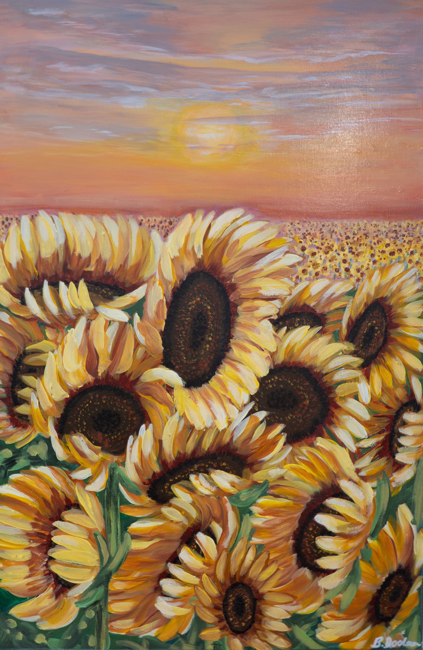 Sunflowers at Sunset print