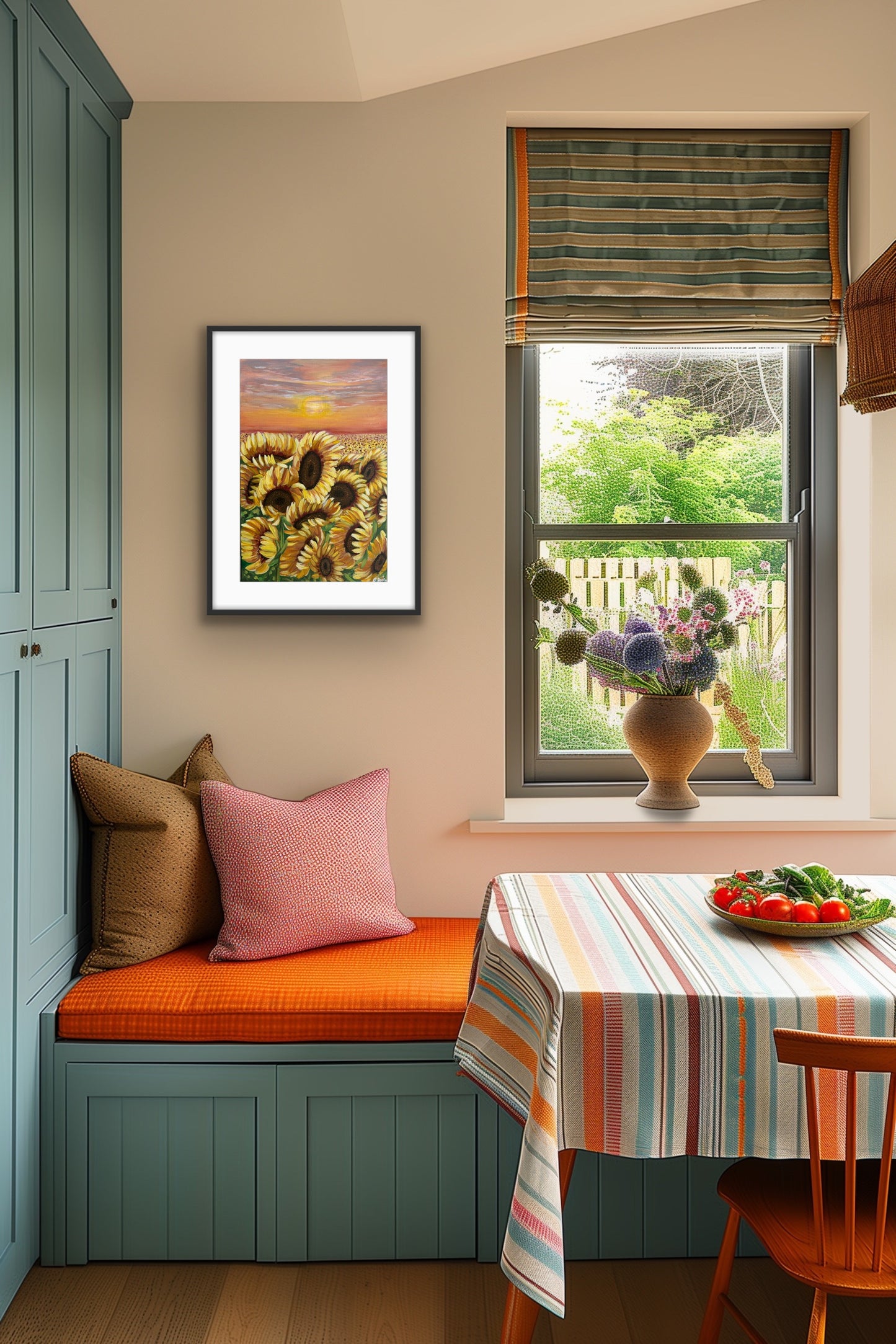 Sunflowers at Sunset print